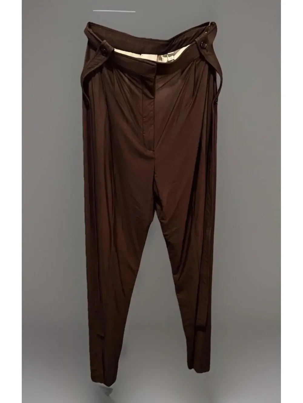 Burberry Women’s Black Chiffon And Jersey Tailored Trousers With Strap Detail... - Picture 6 of 16